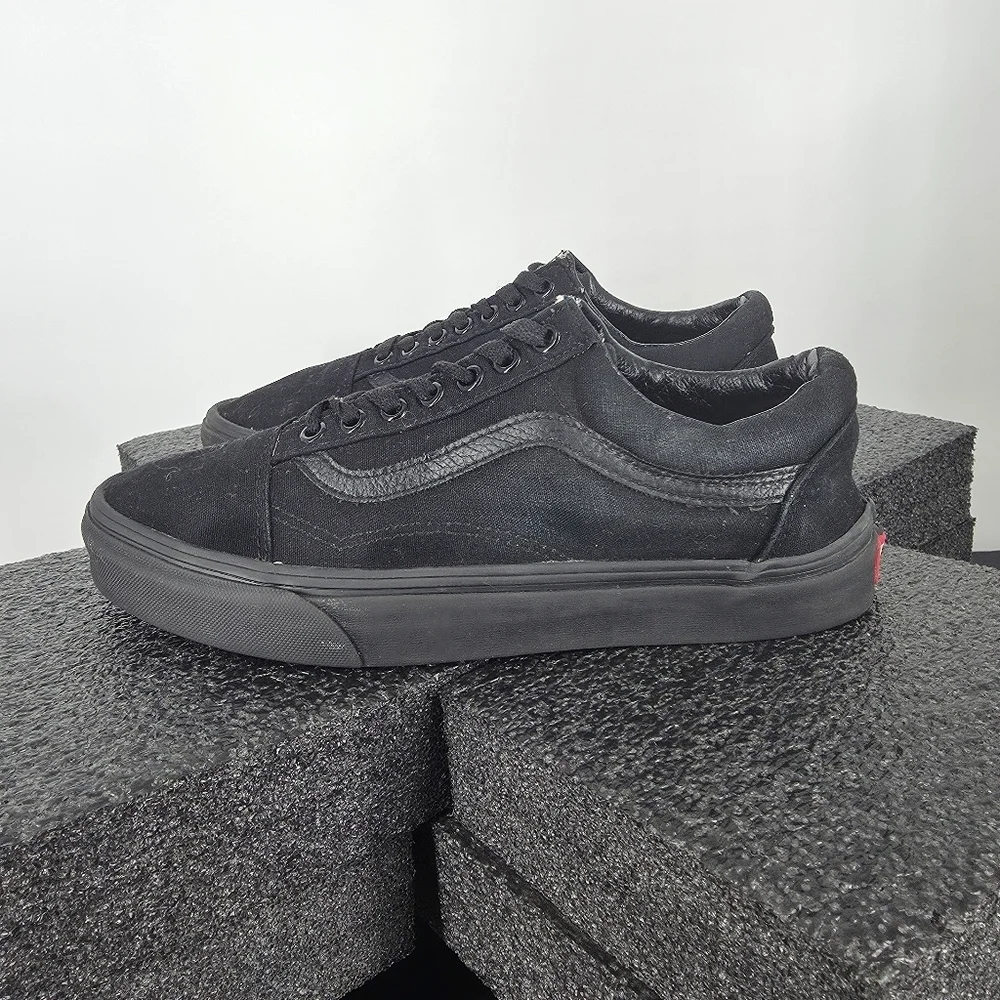 Vans Old Skool 721356 Black Canvas Suede Skate Shoes Men’s 8.5 Women’s 10 Low